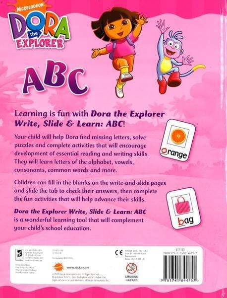 Dora Slide Dora The Explorer : Write, Slide & Learn:Abc – BookXcess