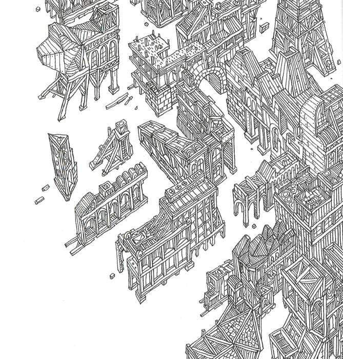 Fantastic Cityscapes: A Mister Mourao Coloring Book