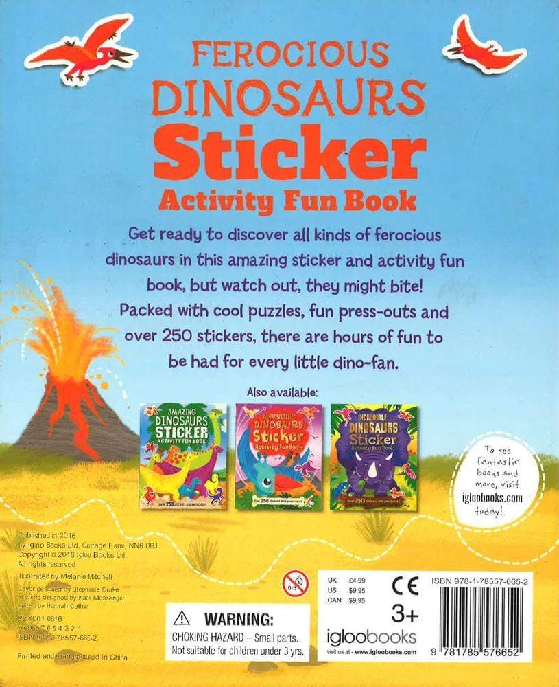 Ferocious Dinosaurs Sticker Activity Fun Book