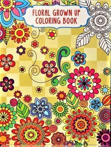 Floral Grown Up Coloring Book (Yellow)
