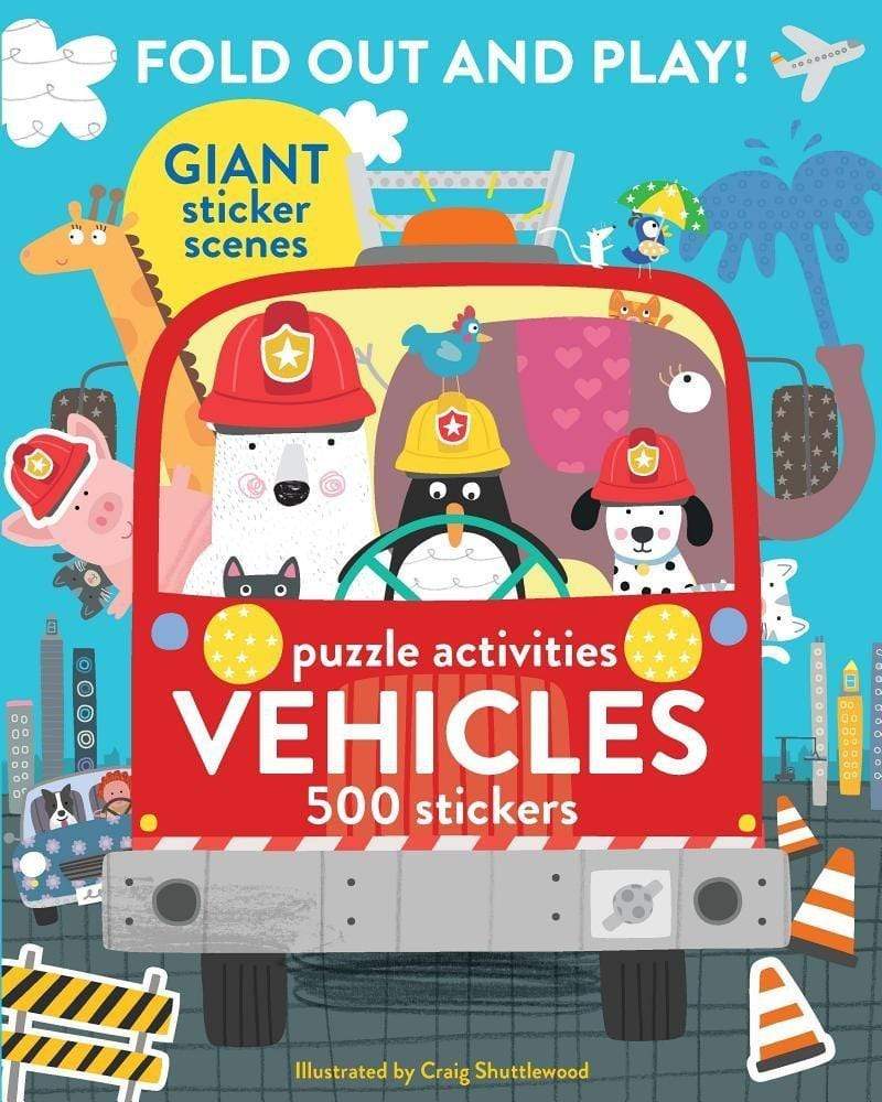 Fold Out and Play Vehicles Puzzle Activities