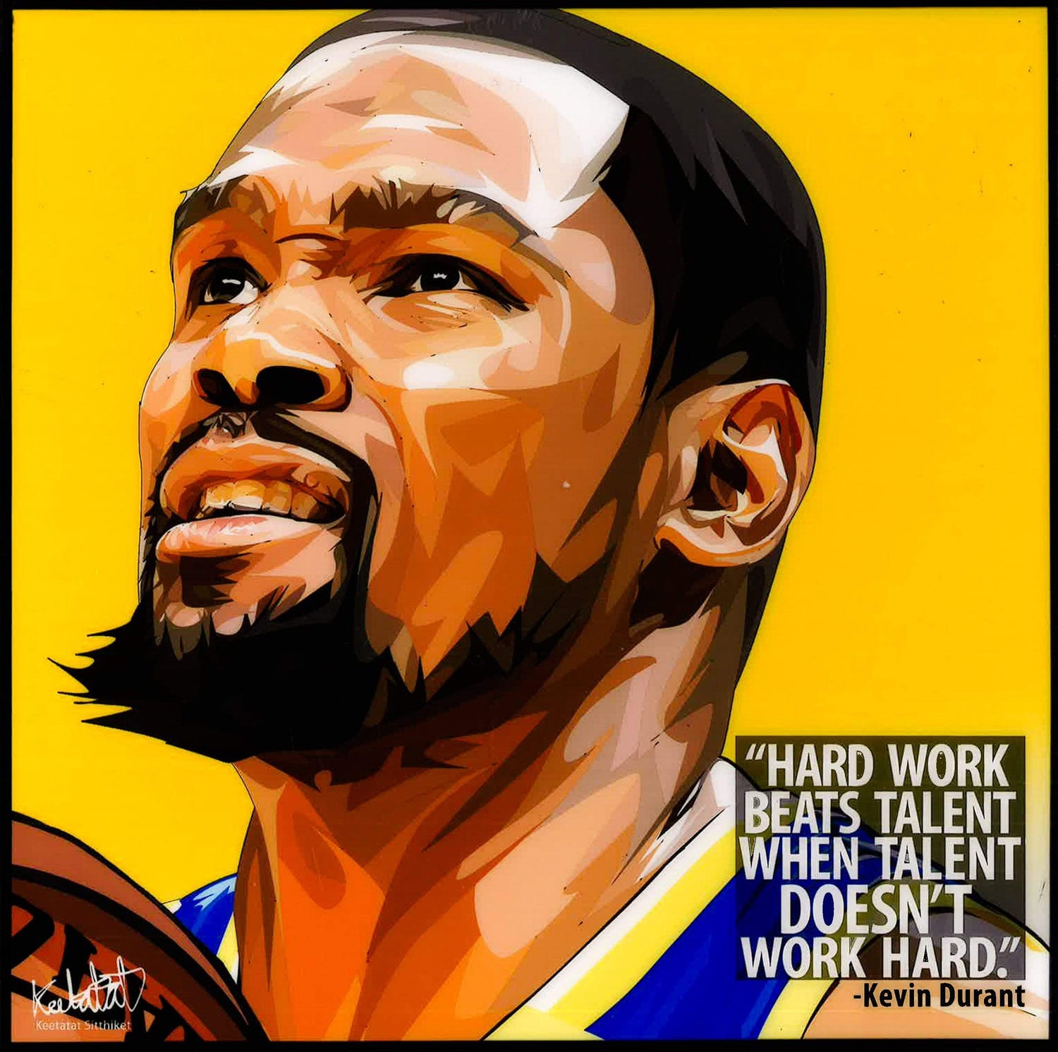 KEVIN DURANT: HARD WORK BEATS TALENT POP ART (10X10)