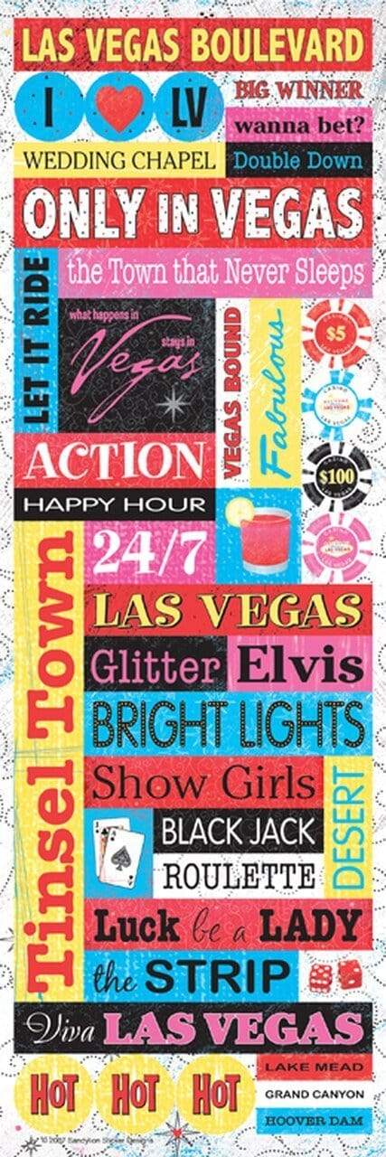 [Large Sandylion] Waking Up In - Vegas Pack of Glitter Stickers.