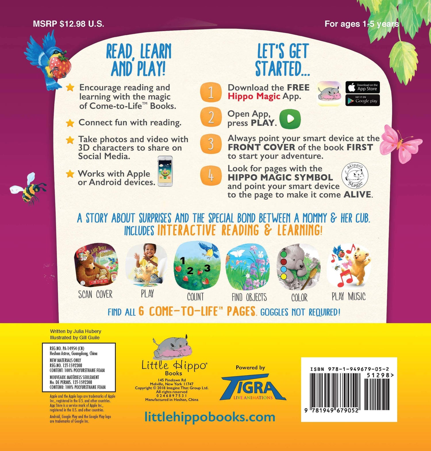 Little Hippo: Little Bear's Big Adventure - Read & Learn As Characters Come Alive!