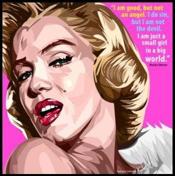 MARILYN MONROE IAM GOOD, BUT NOT AN ANGEL POP ART (10X10)