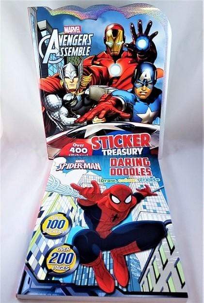 Marvel: Spiderman Daring Doodles and Avengers Sticker Treasury (2 Book Pack)