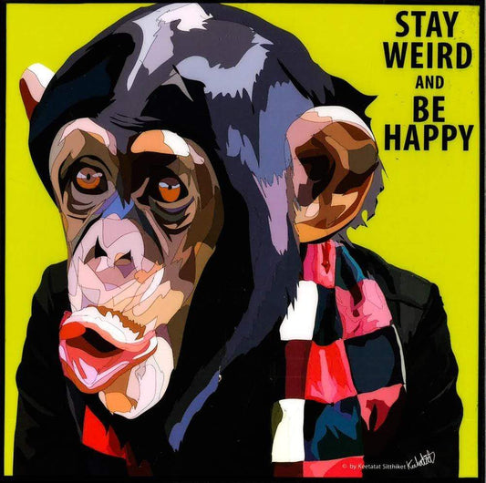 MONKEY: STAY WEIRD & BE HAPPY POP ART (10'X10')
