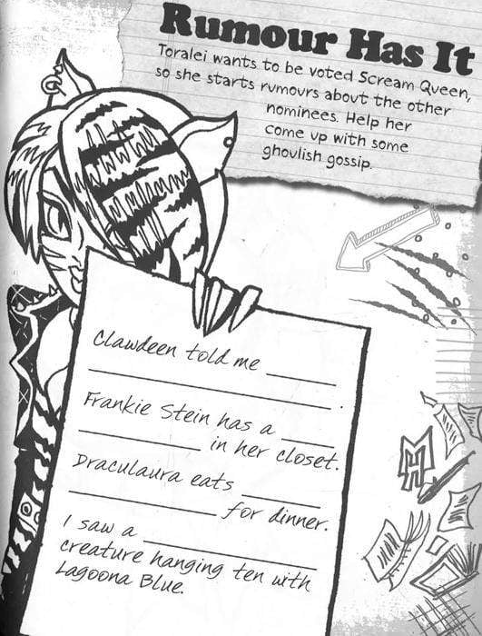 Monster High Ghoul Spirit Doodle Book