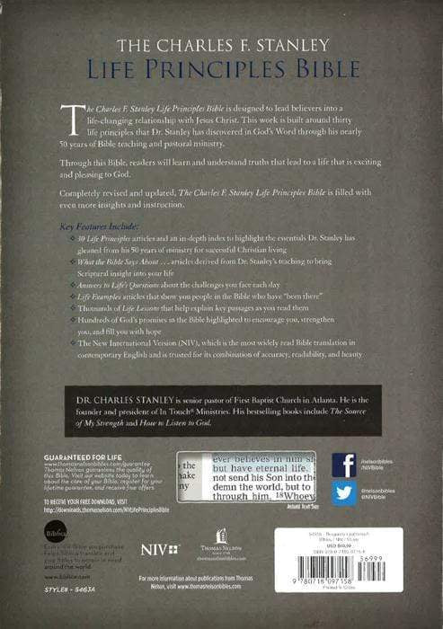 Niv, The Charles F. Stanley Life Principles Bible (5463A - Burgundy Leathersoft)