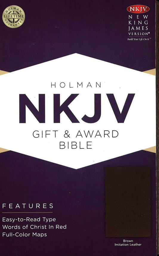 Nkjv Gift & Award Bible, Brown Imitation Leather