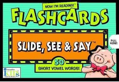 Now I'm Reading! Slide, See And Say Flashcards: 50 Short Vowel Words!