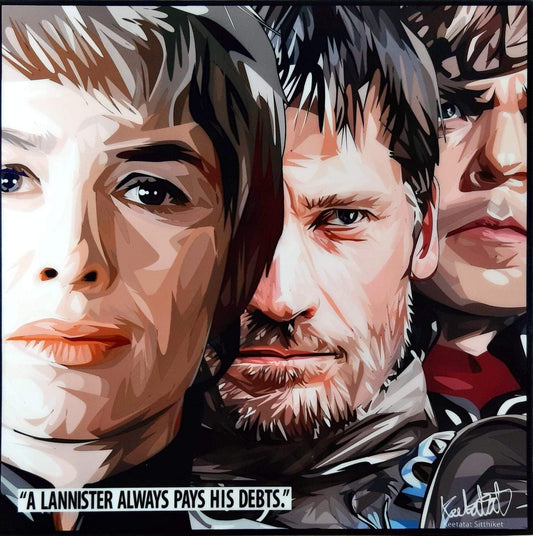 Pop-Art: "A Lannister Always Pays His Debts." (26cm x 26 cm)