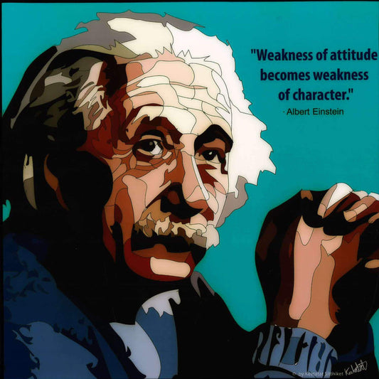 Pop Art: Albert Einstein: Blue - Weakness of Attitude (26 CM x 26 CM)