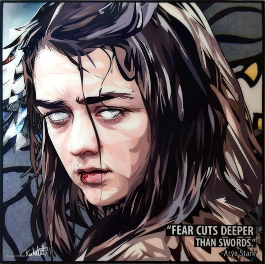 Pop-Art: Arya Stark - "Fear Cuts Deeper Than Swords." (26cm x 26 cm)