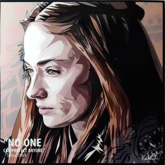 Pop-Art: Sansa Stark - "No One Can Protect Anyone." (26cm x 26 cm)