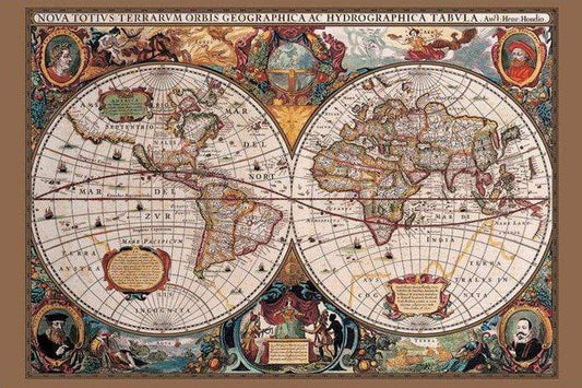 Poster: 17th Century World Map (60 cm X 91.5 cm)