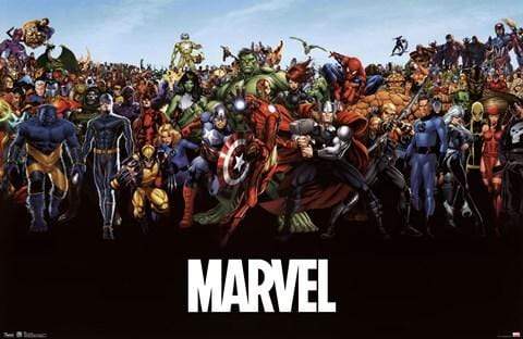 Poster: Marvel The Line Up (60 cm X 91.5 cm)