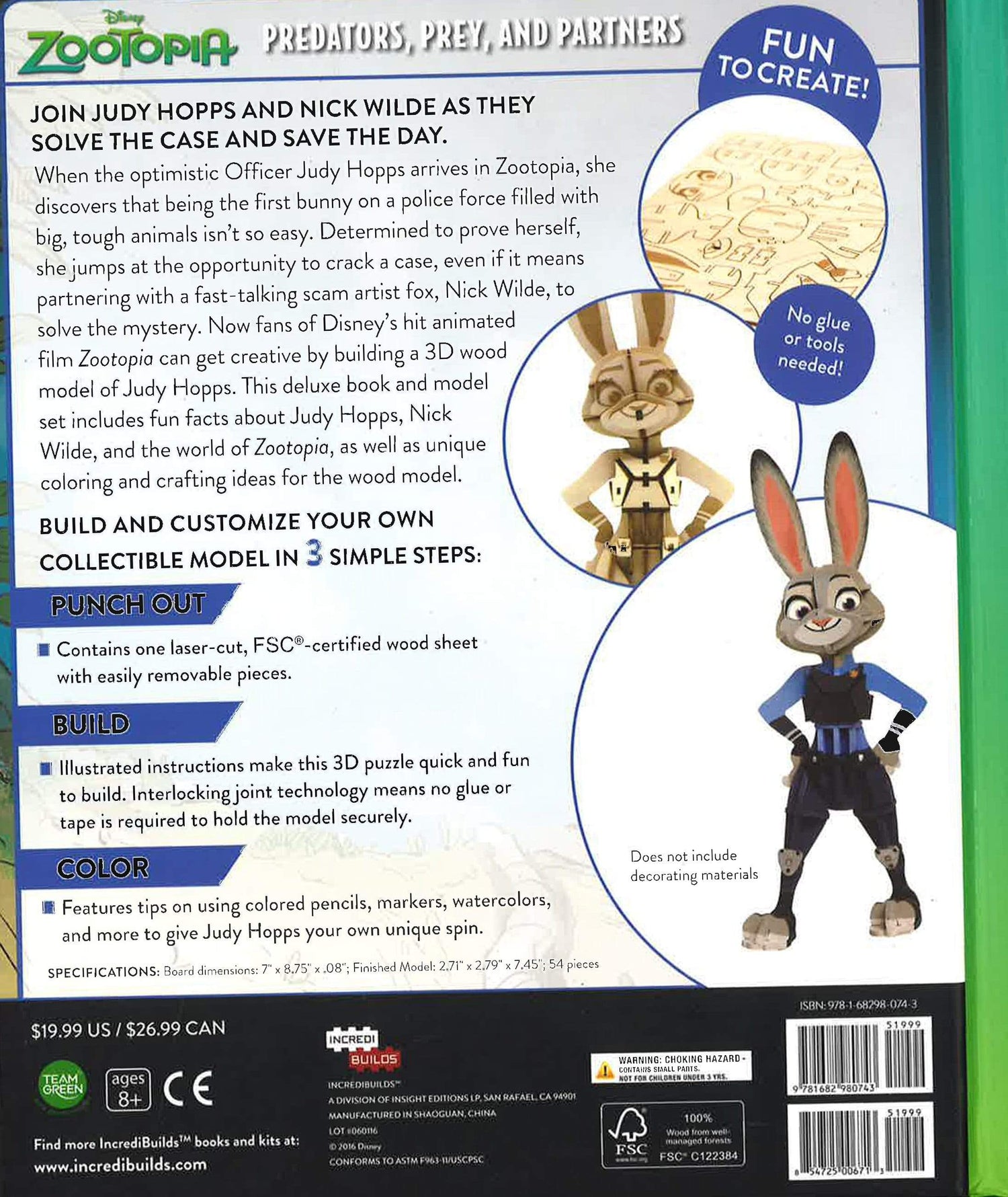 Predators, Prey And Partners Deluxe Book And Model Set (Zootopie, Incredibuilds)