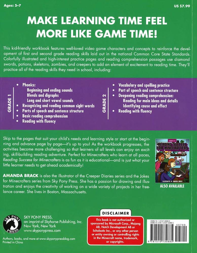 Reading Success for Minecrafters: Grades 1-2