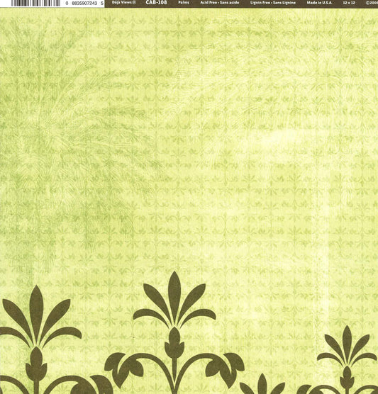 Scrapbook Paper: Green Palms-Varnish