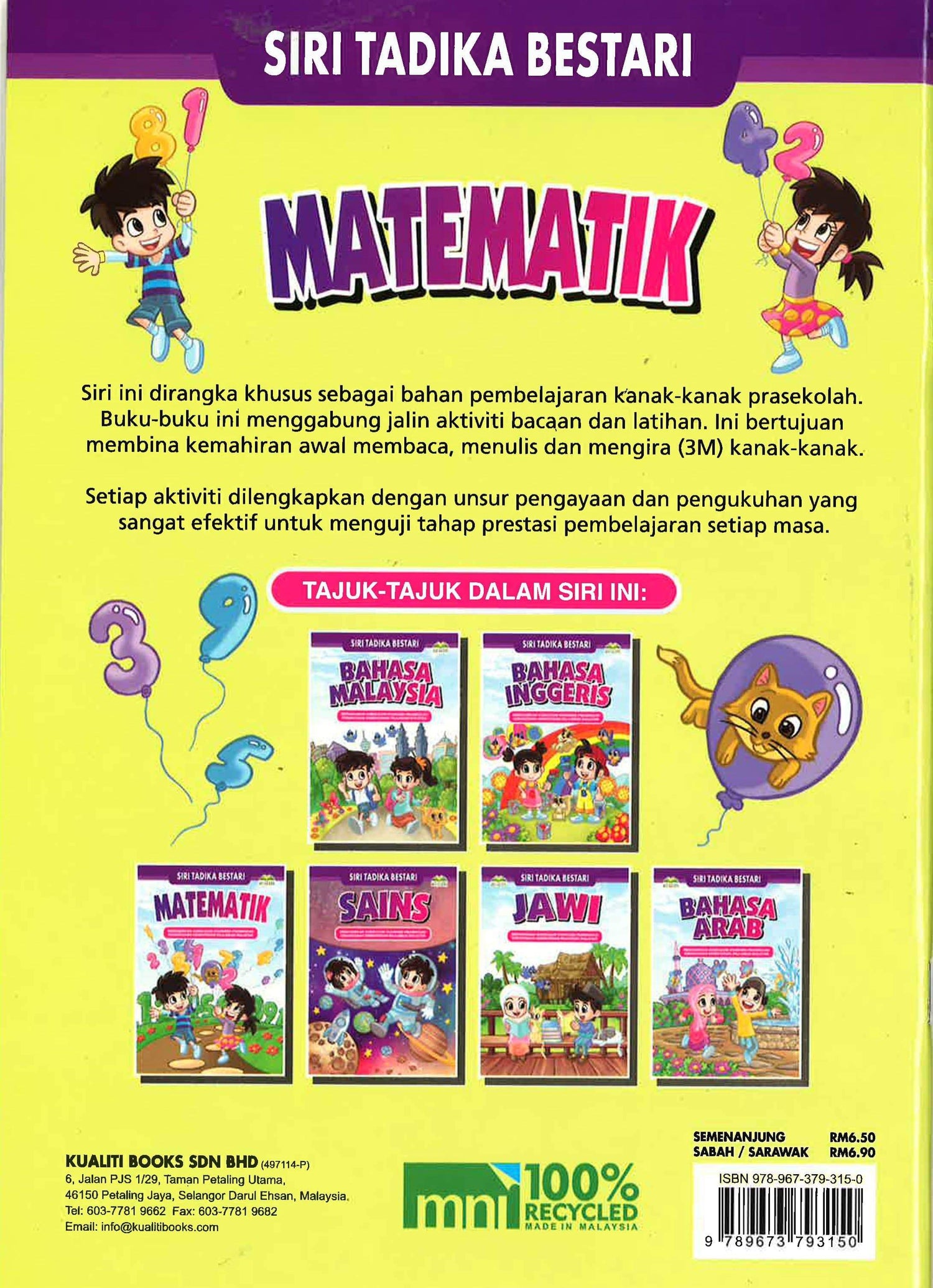 Tadika Math Siri Tadika Bestari - Matematik – BookXcess