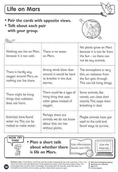 Speaking and Listening: Ages 8-9