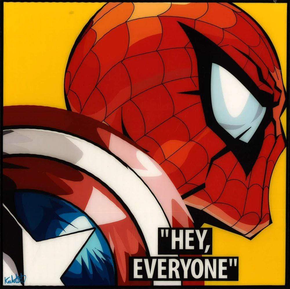 SPIDERMAN VER.2 HELLO EVERYONE (YELLOW) POP ART (10X10)