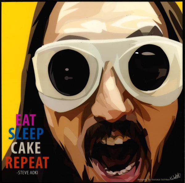 STEVE AOKI EAT,CAKE REPEAT  POP ART (10'X10')