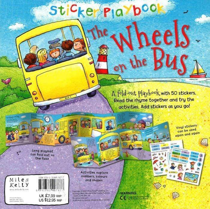 Sticker Playbook: The Wheels On The Bus (A Fold-Out Rhyming Activity Book)