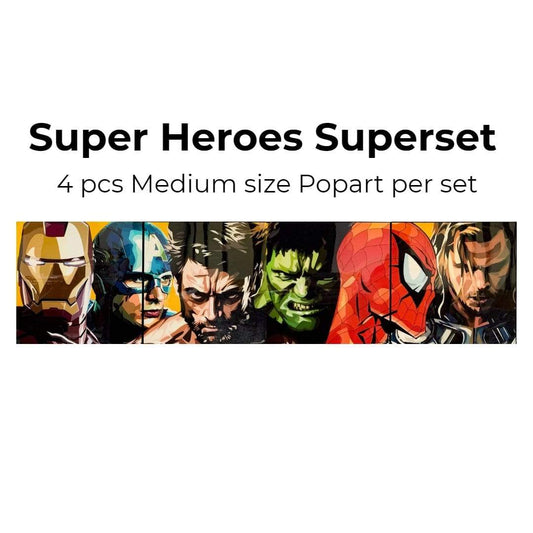Super Heroes Superset: Pop Art 4Pc/Set (20'X20')