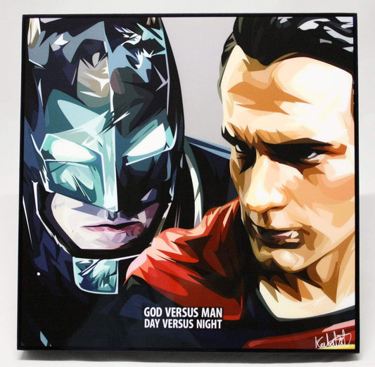 SUPERMAN & BATMAN GOD VERSUS MAN POP ART (10X10)