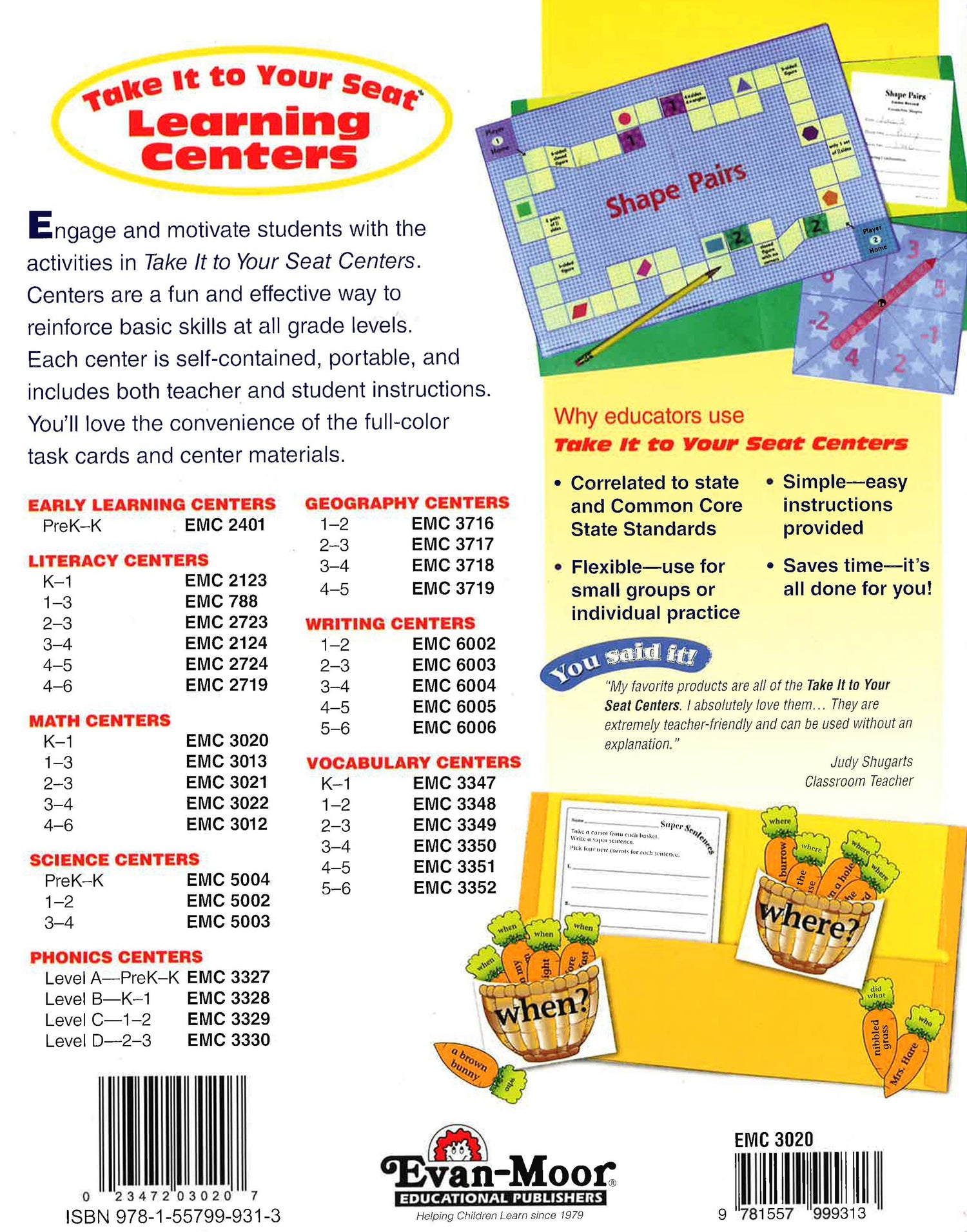 Take It To Your Seat Math Centers K-1