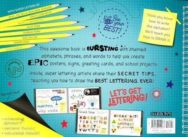 Super Lettering The Super Lettering Book: With 12 Bonus Stencils! – BookXcess
