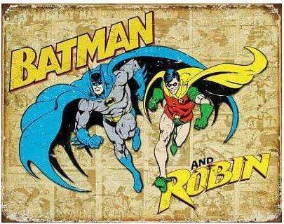 Tin Sign: Batman And Robin Weathered (40.50 cm X 31 cm)