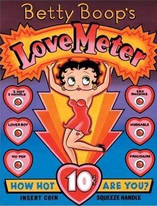 Tin Sign: Betty Boop's Love Meter (40.50 CM X 31.50 CM)