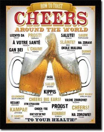 Tin Sign: Cheers Around The World (40.50 CM X 31.50 CM)