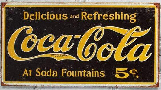 Tin Sign: Coke 1800's Logo Weathered (40.50 cm X 21.50 cm)
