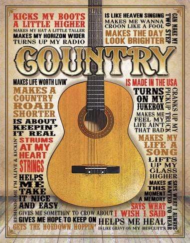Tin Sign: Country Made In America (40.50 CM X 31.50 CM)