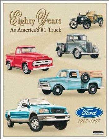 Tin Sign: Ford Trucks 80 Years (40.50 CM X 31.50 CM)