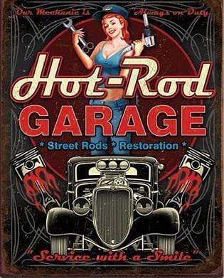 Tin Sign: Hot Rod Garage Pistons (40.50 CM X 31.50 CM)
