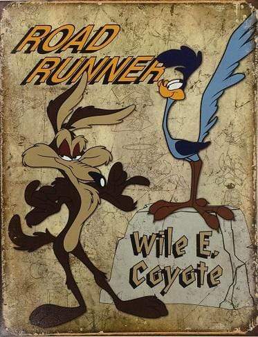 Tin Sign: Road Runner and Wyle Coyote (40.50 CM X 31.50 CM)