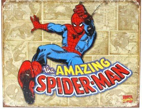 Tin Sign: Spider-Man Retro Panels (40.50 Cm X 31.50 Cm)