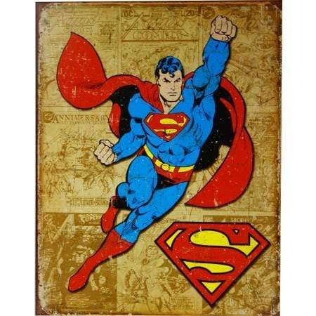 Tin Sign: Superman Weathered Panels (40.50 CM X 31.50 CM)