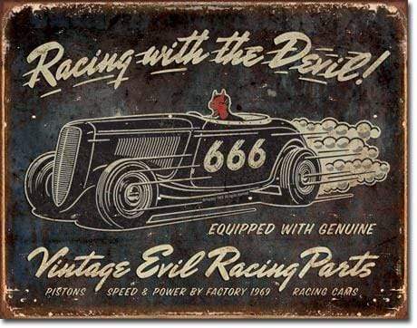 Tin Sign: Vintage Evil Racing (40.50 CM X 31.50 CM)