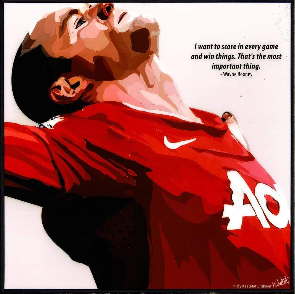 WAYNE ROONEY: WHITE/RED POP ART (10'X10')