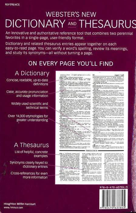 Webster's New Dictionary And Thesaurus