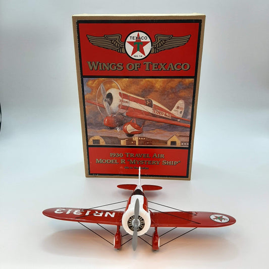 WINGS OF TEXACO METAL COIN BANK 1930 TRAVEL AIR MODEL R MYSTERY SHIP- 5TH SERIES